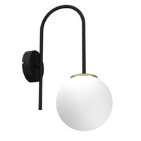 Wandlampe Blendarm Glas Metall Schwarz Weiß Messing E14 Wohnzimmer Wandleuchte