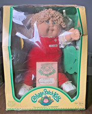 CABBAGE PATCH KIDS 1983 Coleco Girl bambola bionda trecce occhi verdi reg. #PA-1044
