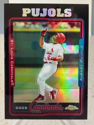 2005 Topps Chrome 'Black Refractor' Albert Pujols #100 serial'd /225 Future HOF