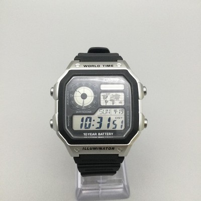 Casio 3299 AE-1200WH World Time Mens Watch 40mm Black Digital
