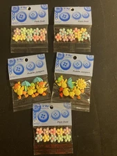 Dress It Up, Springtime Shank Buttons, Ducks And Flowers, Lot Of 5. New