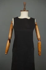 Toast Black Cotton Sleeveless Stretch Round Neck Back Zip Tank Dress Size 6