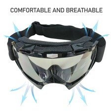 Motorcycle Goggles Fit Over Glasses Anti-Fog Shatterproof Clear Lenses UV400