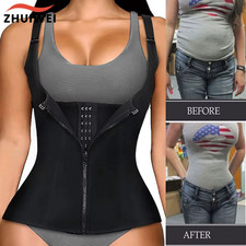 Women Waist Trainer Corset Zipper Vest Body Shaper Cincher Shapewear Slimming Be