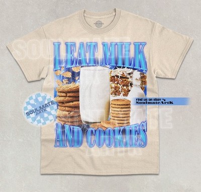 I Eat Milk And Cookies T-Shirt Funny Milk Cookie Lover Bootleg Graphic Shirt