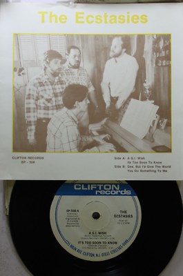 Rock Picture Sleeve Compact 33 45 The Ecstasies - A Gi Wish / It'S Too Soon To K