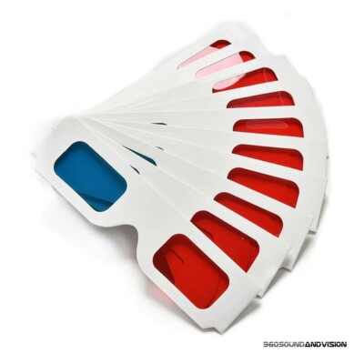 360 Sound And Vision Cardboard 3D Glasses (10-Pack) (Red/Cyan)