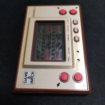 Free Postage Nintendo Game & Watch Gold Manhole MH06 Japan Perfect