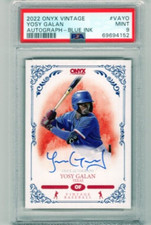 2022 Onyx Vintage AUTOGRAPH Blue Ink YOSY GALAN Texas Rangers PSA 9 MINT