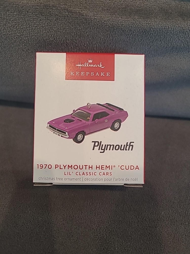 New in Box 2023 Hallmark Keepsake 1970 Plymouth Hemi Cuda Miniature Ornament