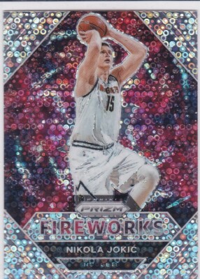 NIKOLA JOKIC Fireworks RARE $$ DISCO PRIZM VARIATION Denver Nuggets Card JOKER!