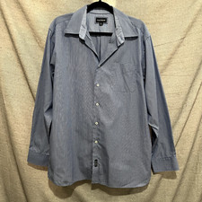 Gazman Mens Business Long Sleeve 100 Cotton Button up Shirt XL Blue Stripe