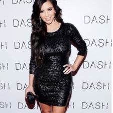 alice + olivia black nika glitter sequin mini dress mesh 4 XS S Stretch Cocktail