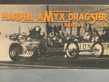 VRHTF NHRA VINTAGE 1964 HARREL AMYX TOP FUEL DRAGSTER BUSINESS CARD VERY NICE