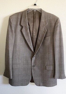 Vittorio Rex Blazer Mens 44R Brown Pure Virgin Wool Made in Italy