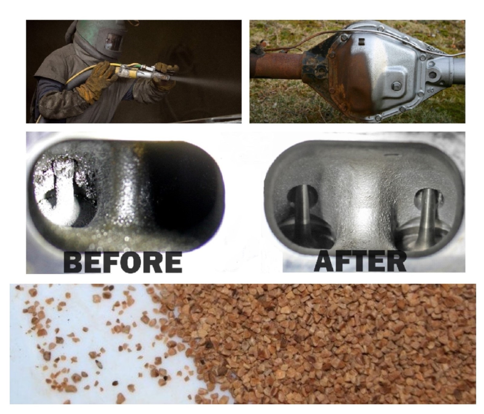 sandblasting walnut grit 16/30 0.5mm cleaning Car engines+cylinder head