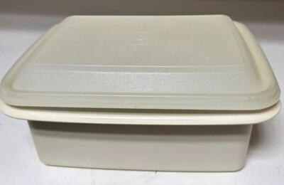 VTG Tupperware 1254 White Freeze N Save Ice Cream Keeper w/ Clear Lid 1254-9