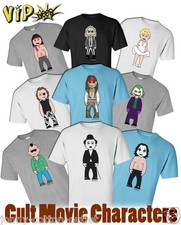 VIPwees Mens Quality Cotton T-Shirt Cult Movie Inspired Caricatures ChooseDesign