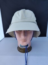 Columbia PFG Long Bill Hat Cap Neck Flap Fly Fishing Beige Usa Made Large