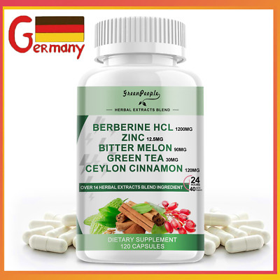 Berberin - 120 Wurzelextrakt Kapseln - 1200mg - Blutdruck, Herzgesundheit