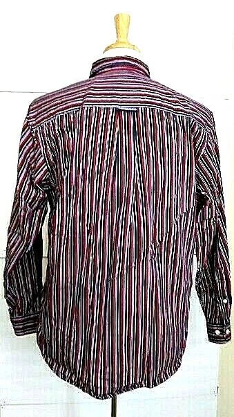 John Ashford платье рубашка мужской размер M красный желтый синий белые полосы в наличии - Изображение 2 из 4