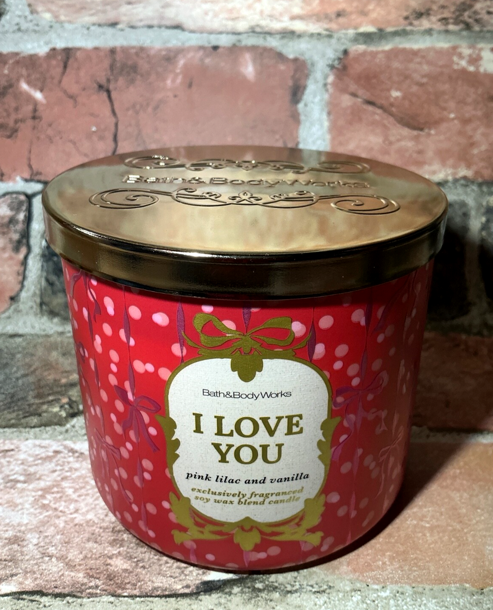Bath & Body Works I LOVE YOU Pink Lilac and Vanilla 3-wick Scented