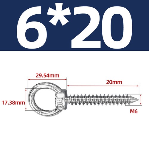 Hebeösenschraube A2 304 Edelstahl Holzschraube Marinequalität M4 bis M12 - Bild 19 von 51