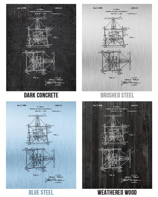 Nikola Tesla Flying Car Poster Print Engineer Gift