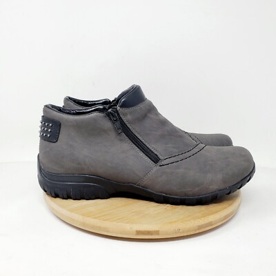 Rieker Ankle Boots Womens 39 Grey Double Zip Lined Modest Comfort Shoes 
