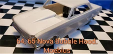 LEX'S SCALE MODELING Resin Bubble Hood for '64 & '65 Nova  Moebius 1/25