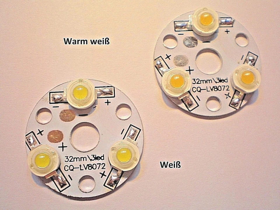 M33/ 1Stk. HighPower LED 3x1 W auf Platine Hochleistungs Chip weiß/warmweiß
