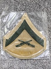 US Marine Corps Corporal CPL Rank Patch Insignia E-4 Chevron Enlisted Green Tan