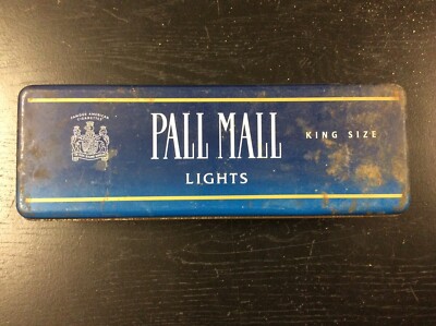 PALL MALL BLUE Filter King Size Metal Hinged Cigarette Collectors Empty Tin 