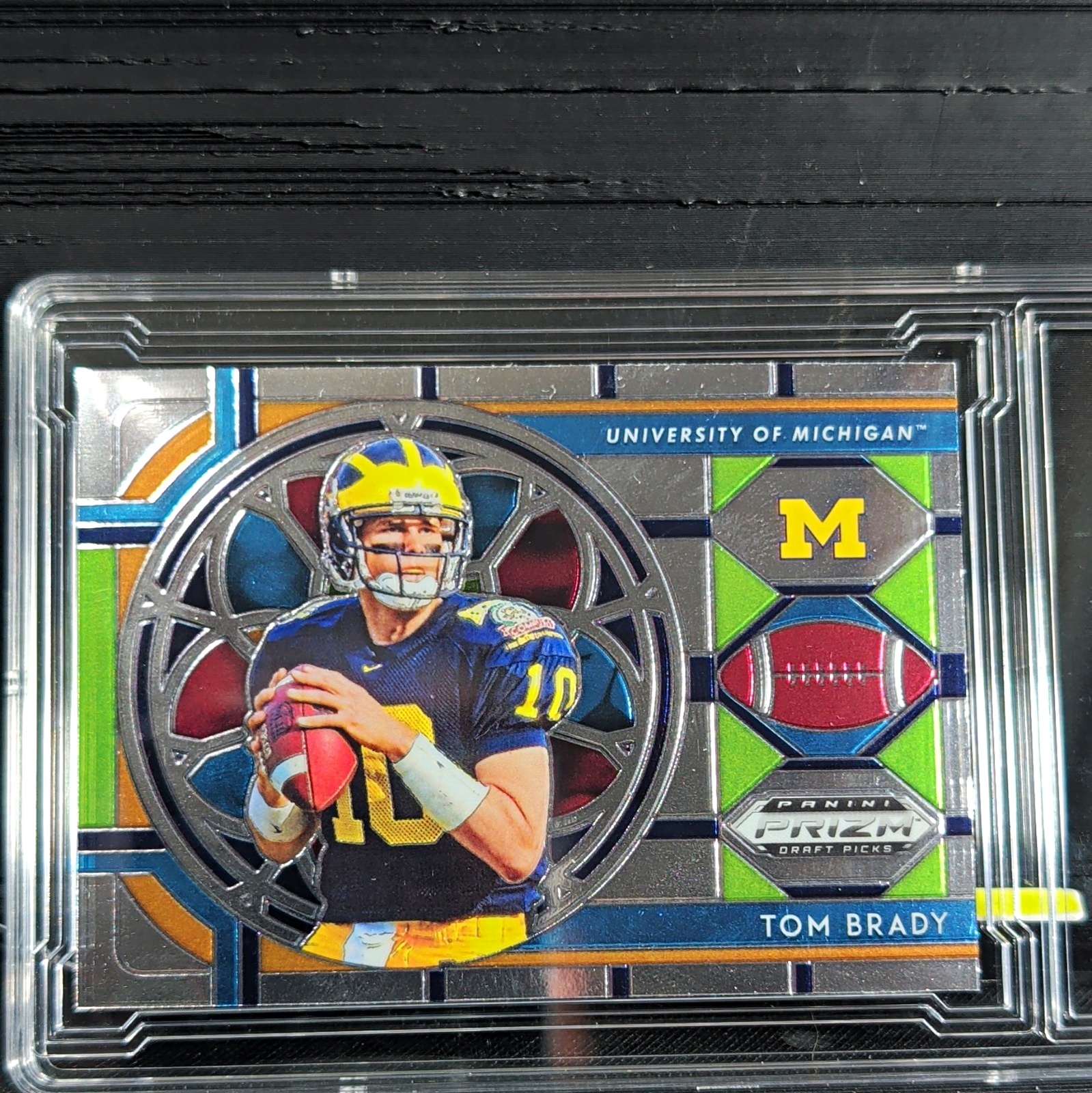 Panini 2019 Prizm Draft Stained Glass Tom Brady #100 Silver Prizm Michigan