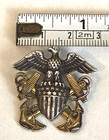 Exquisite Brand WW2 US Navy Officer's Sterling & GF 1/20 10K Overs Cap Badge — photo 4