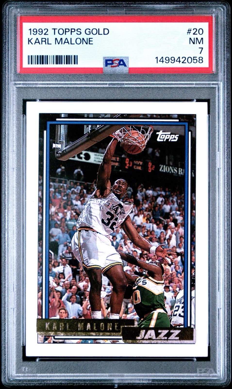 1992 TOPPS GOLD #20 KARL MALONE - PSA 7