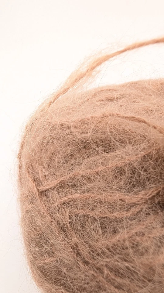 13 Lot NEW Vtg Bucilla Mohara Italy Mohair Wool Blend Yarn 40 GRAMS Light Brown  - Image 3 of 4