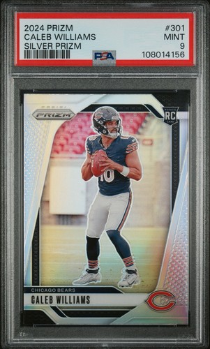 2024 Panini Prizm CALEB WILLIAMS #301 RC Rookie SILVER PRIZM Bears PSA 9 MINT