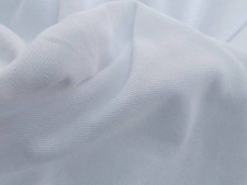 100 Prewashed Cotton Pique Knit Fabric Lightweight White By the Yard 1/18