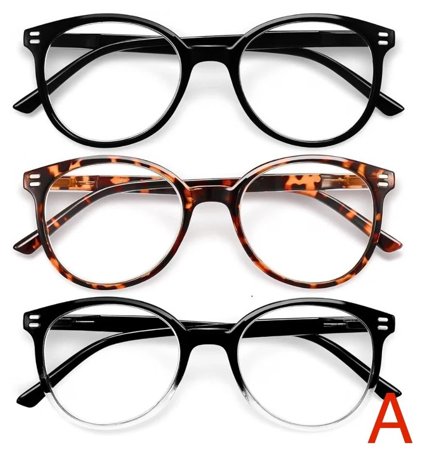 CCVOO Quality Classic Reading Glasses 0 - +4.00 Round Retro Designed Frame