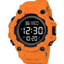 Invict Kadron X Sport Digital Wristwatch Water-resistant Orange Resin Black Dial