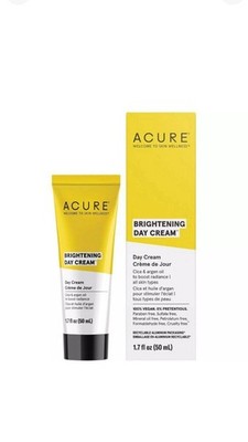 Acure Brightening Day Cream Vegan Moisturizer Antioxidant Cica Argan Oil 1.7 oz