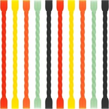 10 PCS 4-Inch Silicone Cable Ties - Reusable Rubber Twist Ties for Bundling