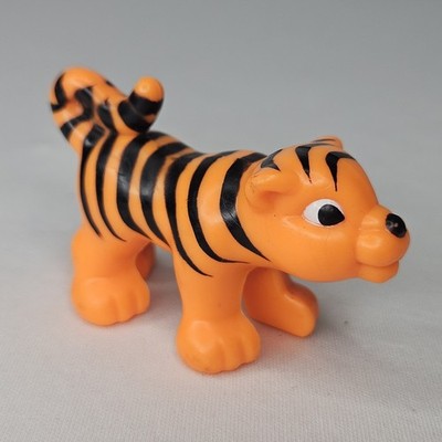 Vintage 1990s Tonka Corp Orange Tiger 2.5'' Animal Kids Toy Stripes Retro Figure