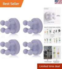 4-Piece Waterproof Silicone Toothbrush Holder, Multi-Function Wall Hook