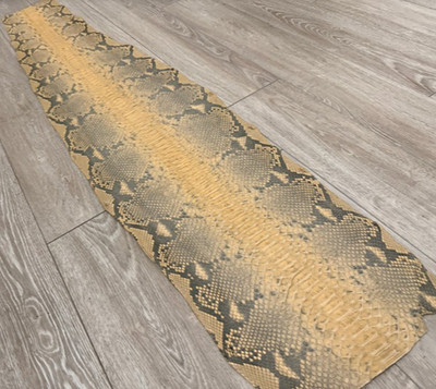 XL Tan Natural Genuine Python Leather hide Brown piece snake skin Rattle 367