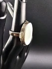 Vintage Sterling Silver 925 Large Oval Mother of Pearl Statement Ring SZ6 0206
