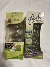New GLADE Scented Oil Candle Refills Lot Set Delicate Petals & Bayberry Spice