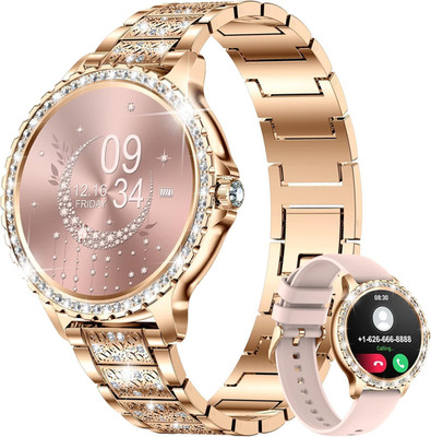 LIGE Smartwatch Damen Mit Telefonfunktion, 1.32'' Diamant Fitnessuhr Für IOS Andr