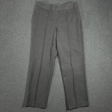 Talbots Petites Pants Women 8 Gray Straight Leg Chino Stretch Rayon Side Zip